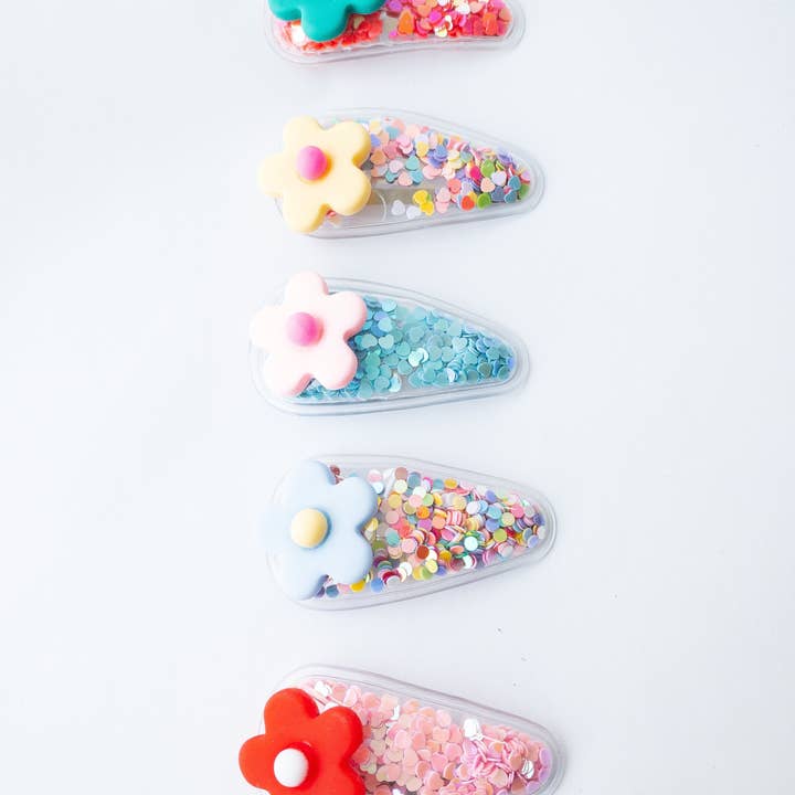 Eggy Cakes - Wholesale Hair Clip - Kids - Flower Confetti Shaker Hair Clips2