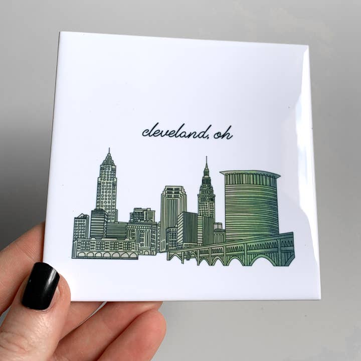 Black White Frederick Maryland skyline coasters, Frederick cityscape MD for wholesale on Faire6