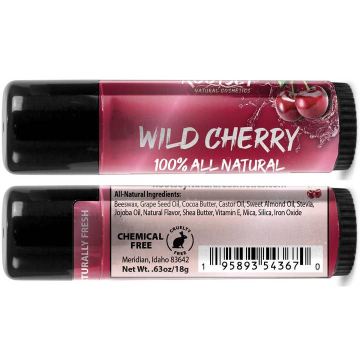 Bálsamo labial 100% natural de cereja selvagem por atacado de Rootsey Natural Cosmetics, LLC
