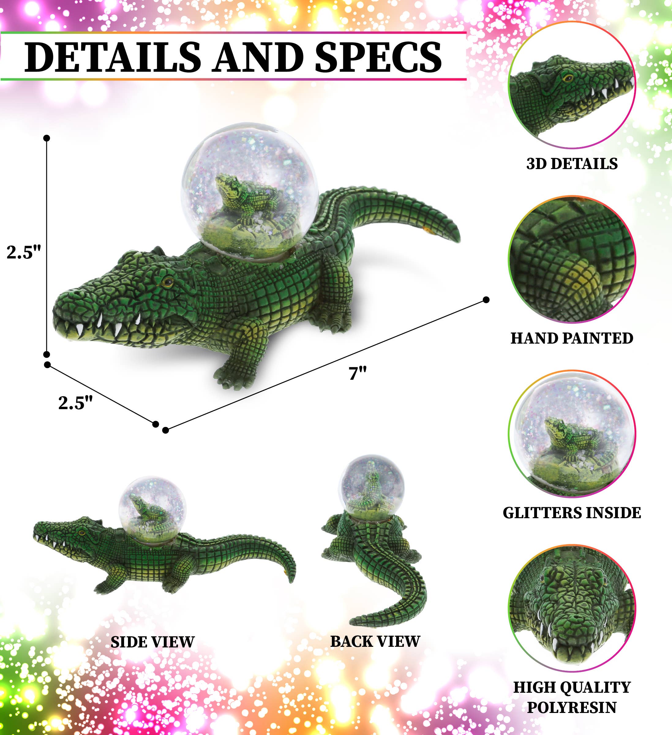 Cota Global - Wholesale Snow Globe - Snow Globe - Alligator (45Mm)1