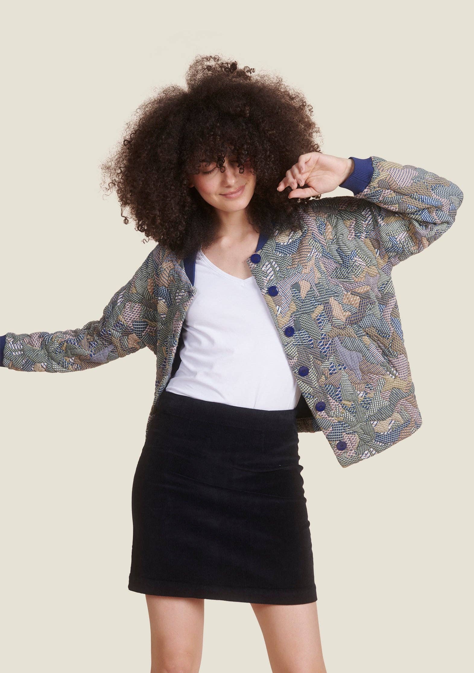 MADE IN SENS - Wholesale Jacket - Women's - GULLY GEO KHAKI JACKET5