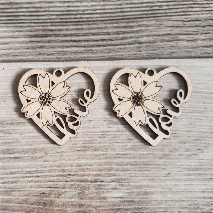 Love floral heart earrings for wholesale by The Innovative Tech