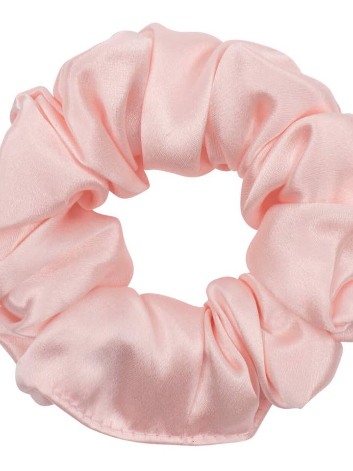 Lyserød Silke Scrunchie - Almindelig for engroshandel hos PONY-O UK