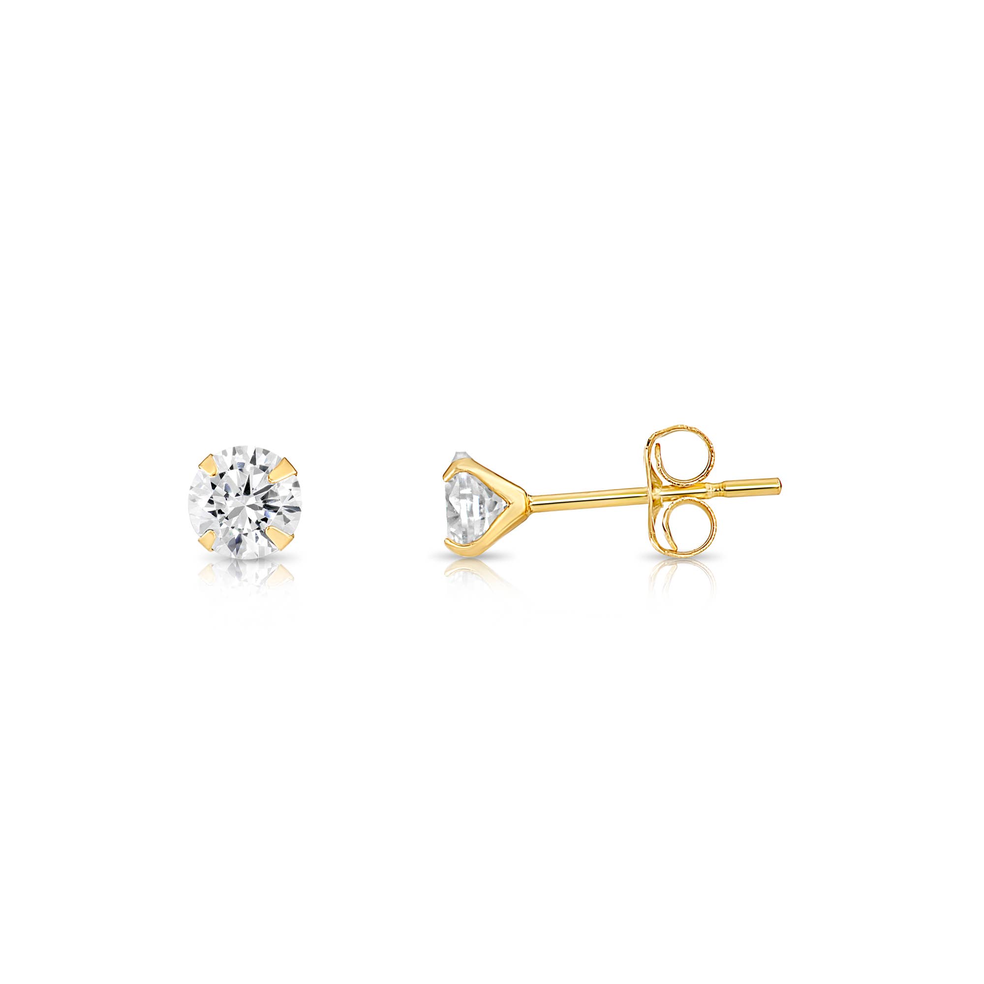 NY Gold & Silver Trading Inc. - Wholesale Stud/Post Earrings - 14K Solid Gold Martini Set CZ Stud Earrings with Push-Back5