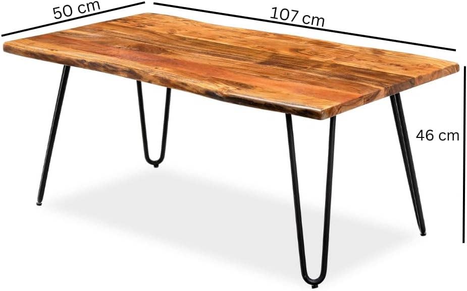iAnanas - Wholesale Coffee Table - Rustikaler Couchtisch aus recyceltem Holz mit industriellen Haarnadelbeinen1