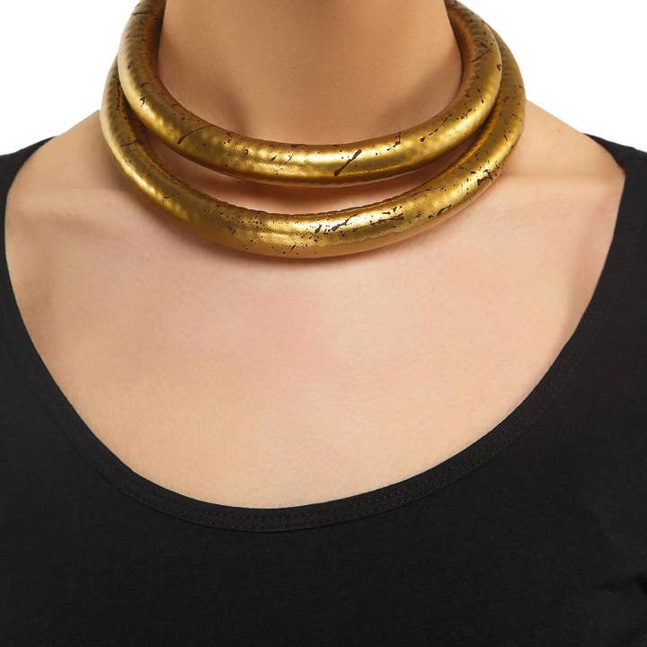 DOPPELROHR-CHOKER - GOLD für den Großhandel von Kreacija
