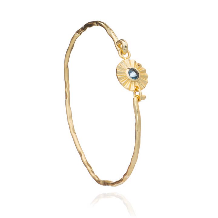 Astral Crucis Gold Bangle Iolite for wholesale by AZUNI London