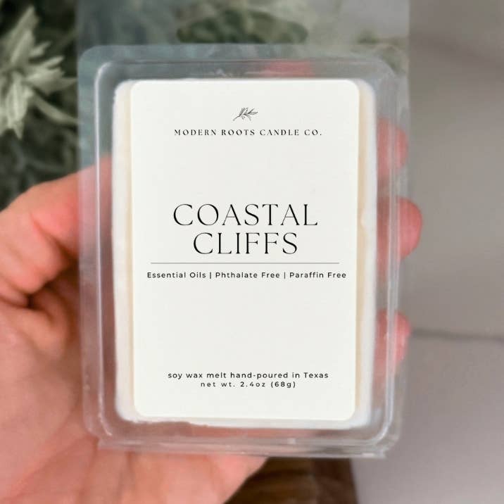 Coastal Cliffs | Ozone & Sea Salt | 2.4 oz. Soy Wax Melt for wholesale by Modern Roots Candle Co.