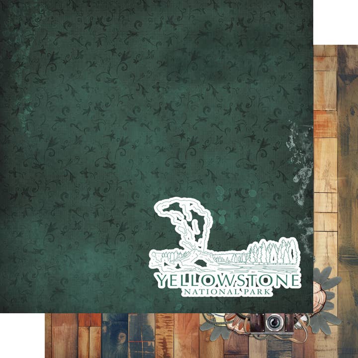 National Parks Collection Yellowstone National Park 12 x 12 Double-Sided Scrapbook Paper by SSC Designs - 15 Pack for wholesale by SSC Wholesale