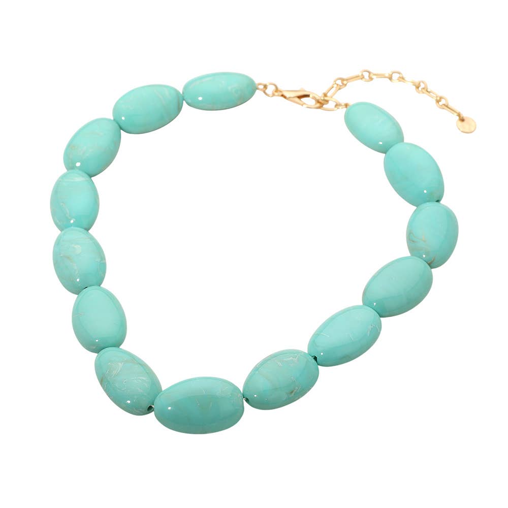 Sensibling Corp. – Engroshandel Perlehalskæde – Chunky marmoreret harpikssten perlekæde statement halskæde12