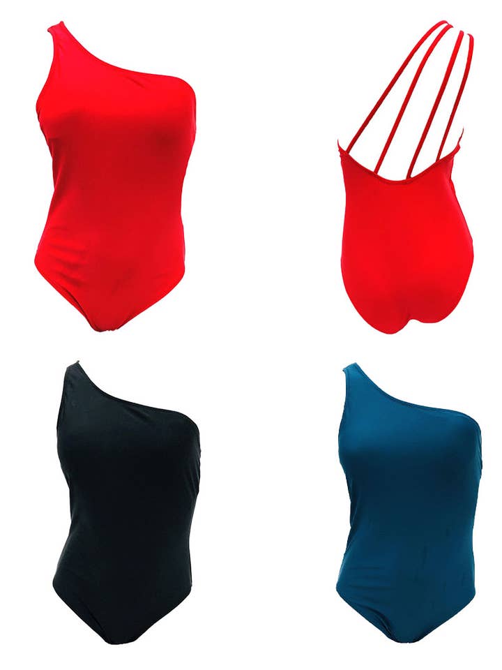 Asymmetric openwork one-piece swimsuit/HD2035 for wholesale by Belle Com'Elle