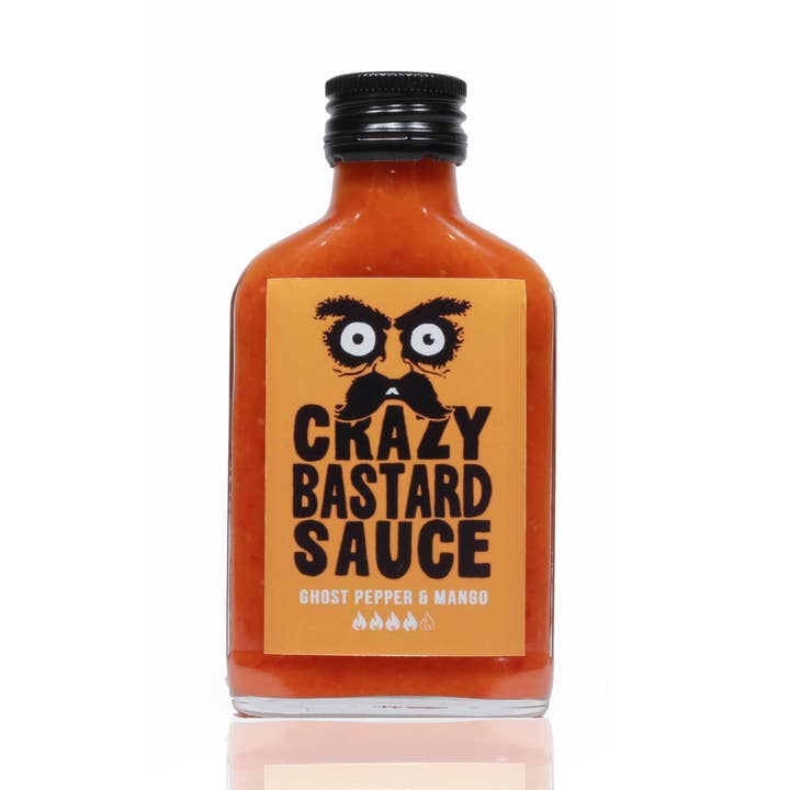Ghost Pepper & Mango 100ml Hot Sauce for wholesale by CBS Foods GmbH (Crazy Bastard Sauce)
