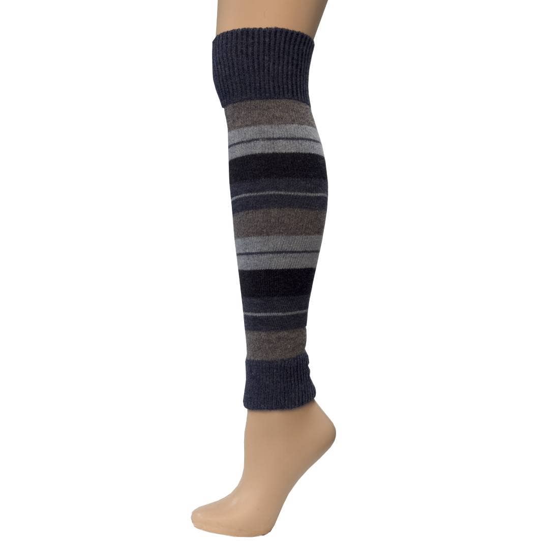 Sierra Socks - Wholesale Legwarmers - Women's - Girl's Stripe Lambswool Knee Hi Leg Warmers W42421