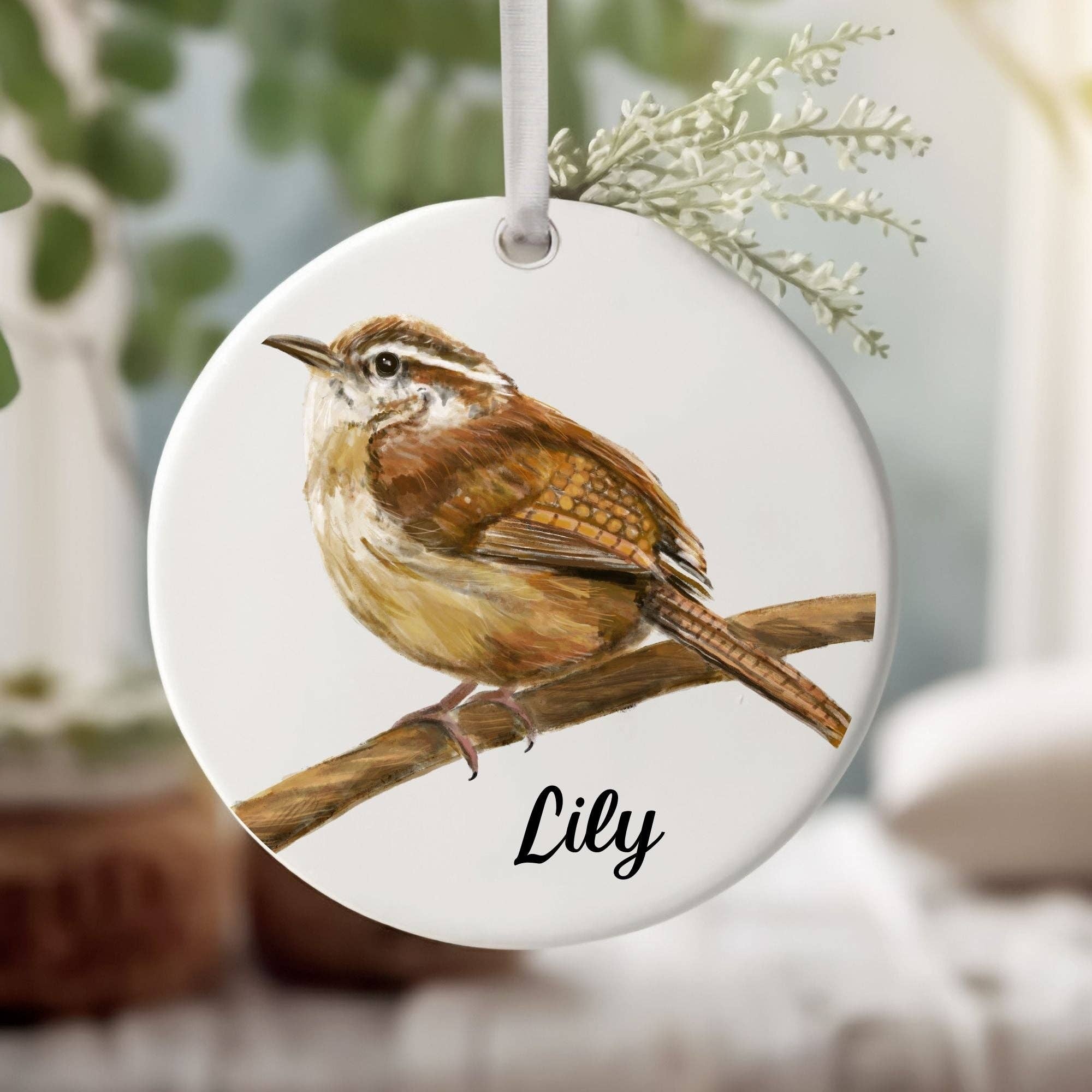 MerikaArt - Wholesale Ornament - Carolina Wren Ceramic Ornament4