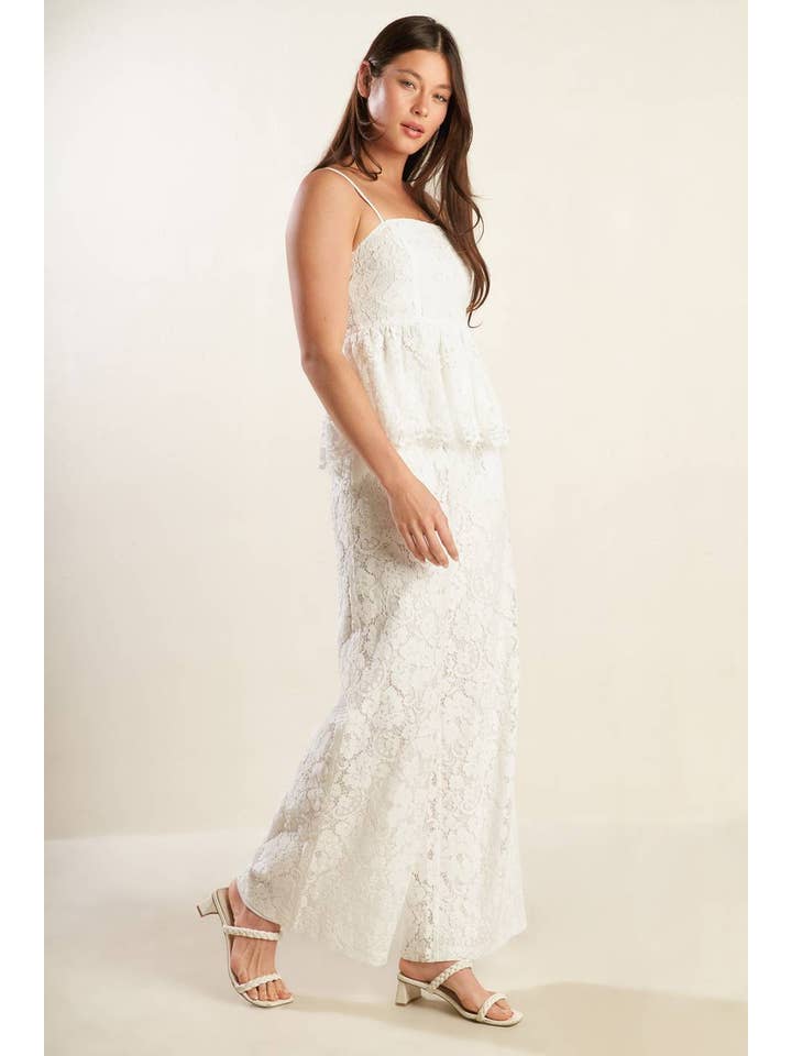 White A woven lace top - FT1492 for wholesale on Faire