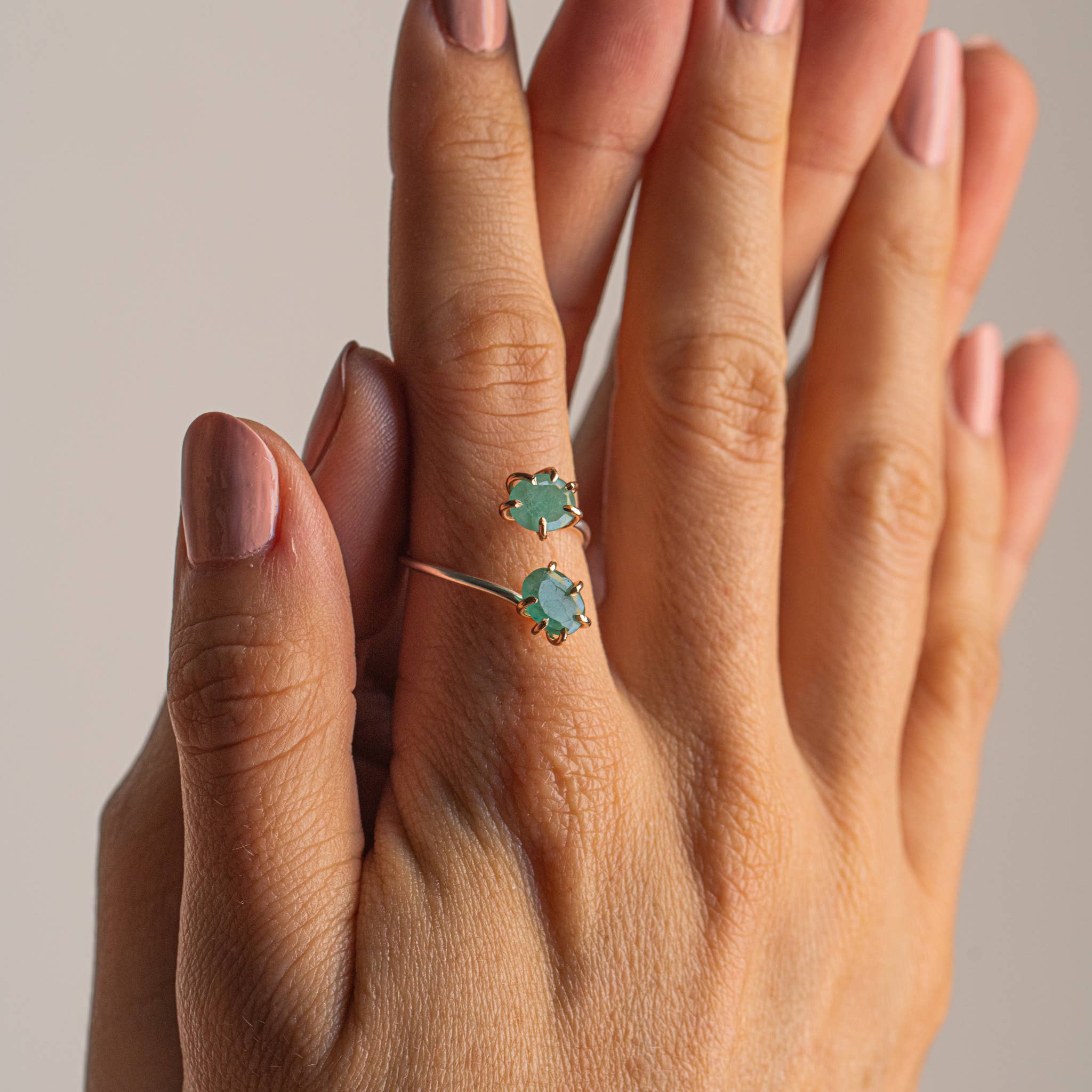 Made Designs - Wholesale Single Stone/Solitaire Ring - 14K Gold Filled Emerald Stone Infinity Ring3