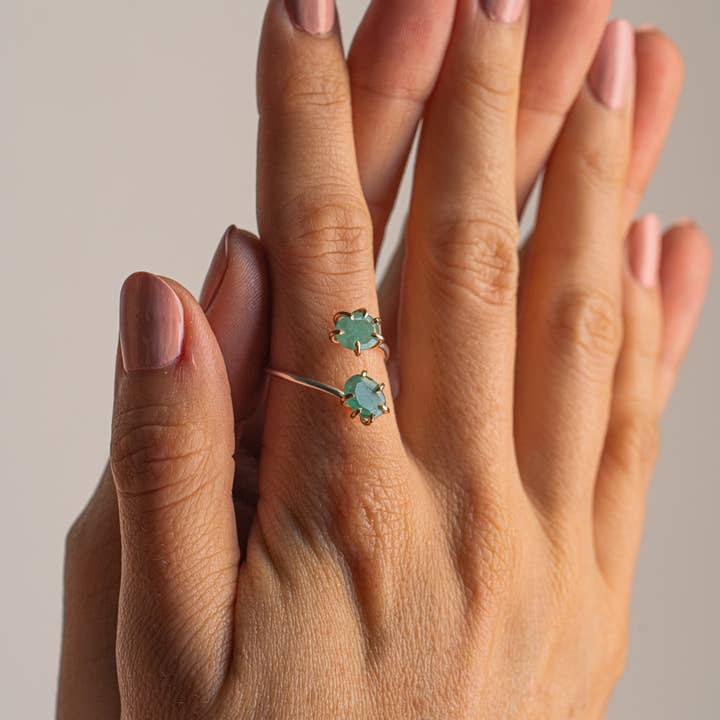 Made Designs - Wholesale Single Stone/Solitaire Ring - 14K Gold Filled Emerald Stone Infinity Ring3