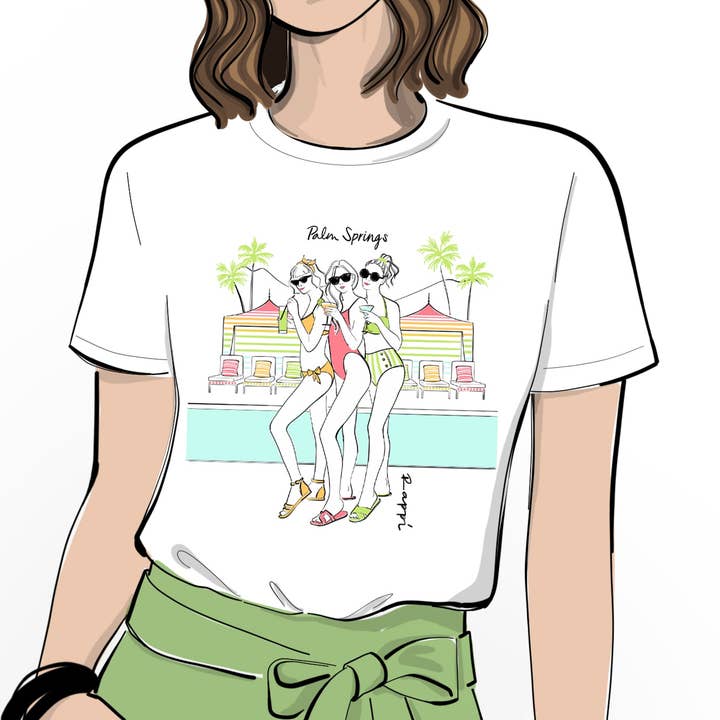 Girls Weekend Palm Springs Crewneck Graphic Tee for wholesale by Rappi Palm Springs