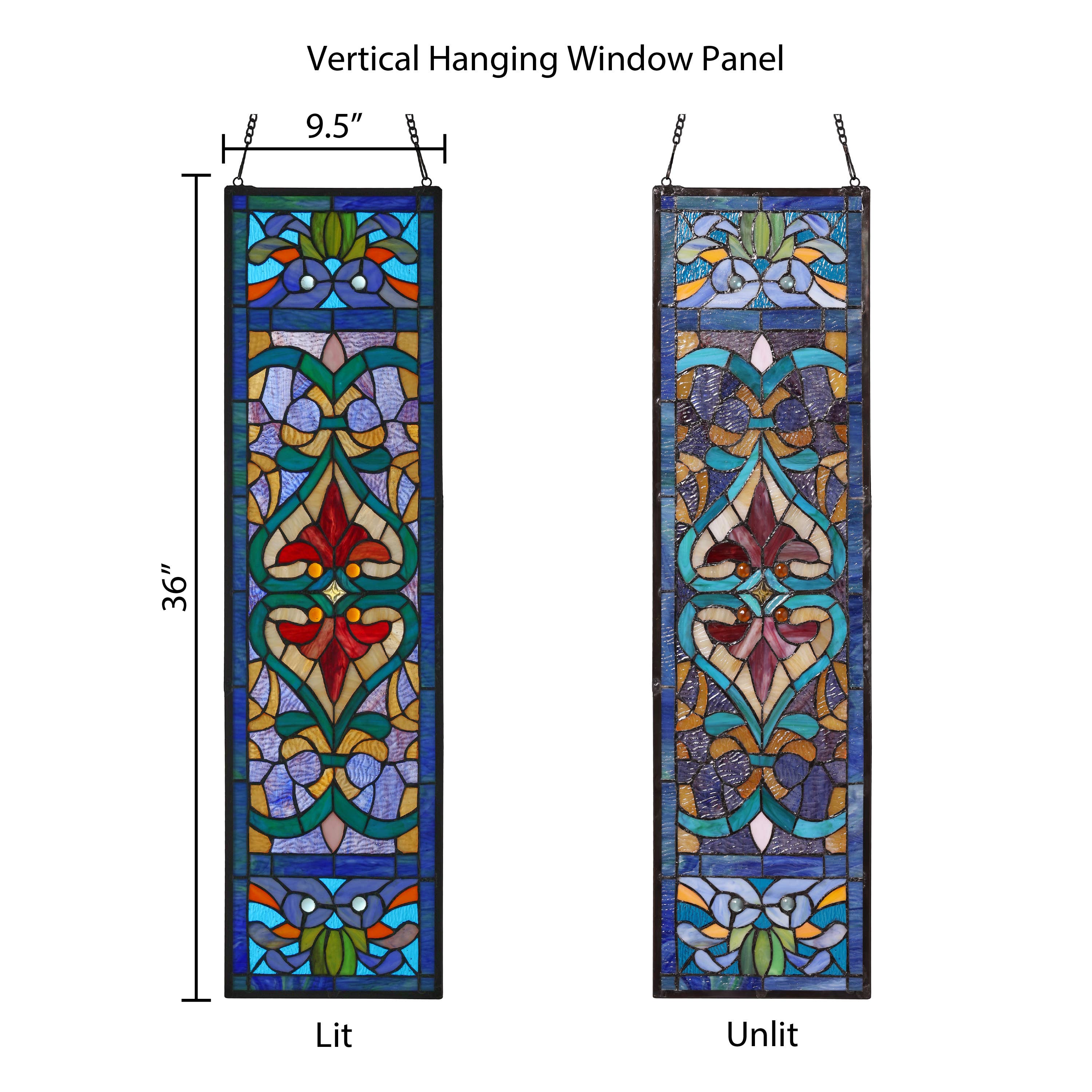 River of Goods - Wholesale Suncatcher - 36"H Lani Victorian Stained Glass Window Panel12