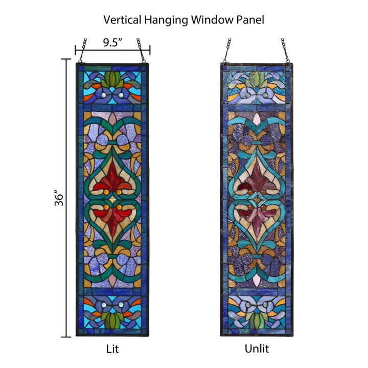 River of Goods - Wholesale Suncatcher - 36"H Lani Victorian Stained Glass Window Panel12