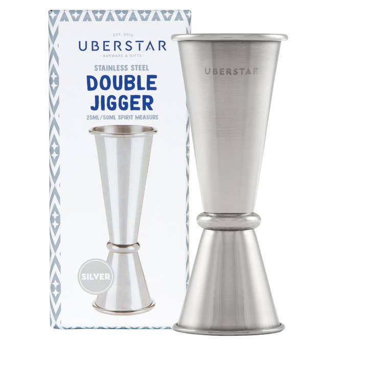 UBERSTAR – wholesale Jigger – Double Jigger Stainless Spirit Measure 25ml/50ml - Silver0