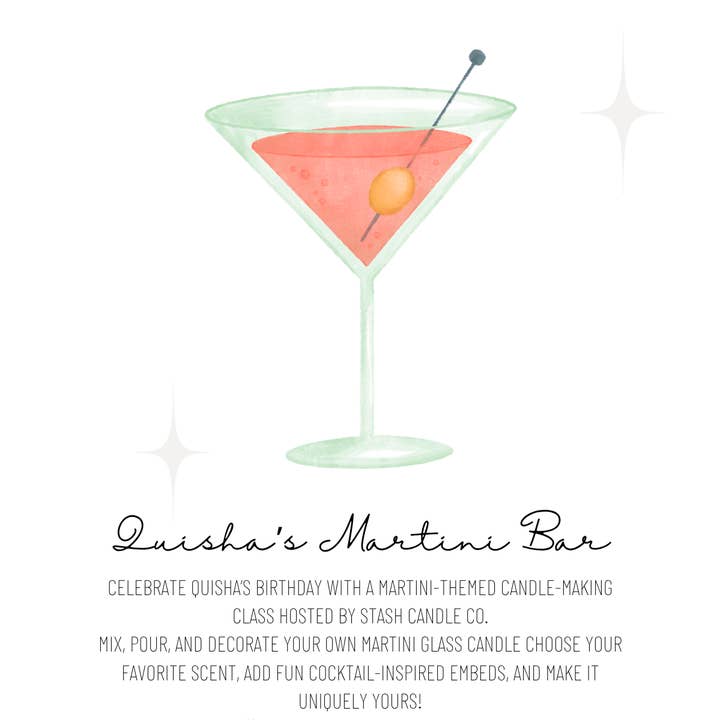 Quisha's Martini Bar for wholesale by Stash Candle Co.
