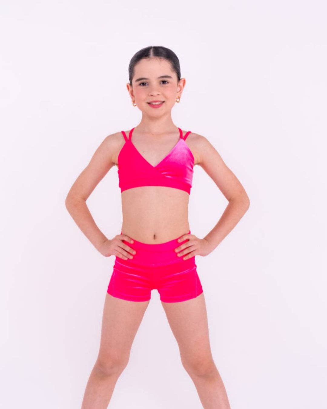 Pink Lemon Dancewear - Wholesale Athletic top – Kids - Indie Velvet Dance Crop Top4
