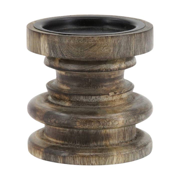 Dark Wood Tall Votive Holder for wholesale by WT Collection