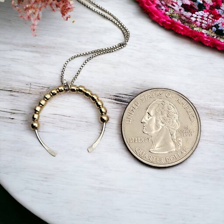 Bijou by SAM - Wholesale Pendant/Charm Necklace - Adjustable Sterling Silver Necklace with Gold Pendant