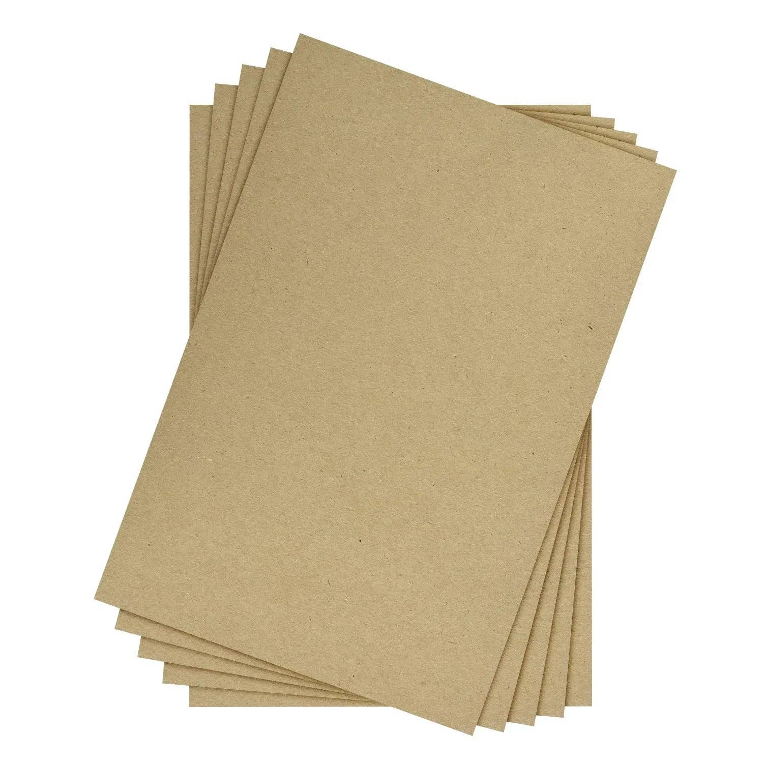 Fine Cardstock - Wholesale Craft Supplies - 12 x 18" Brown Kraft Chipboard | Medium Weight 30Pt. (624gsm) Cardboard Sheets - 50 per Pack6