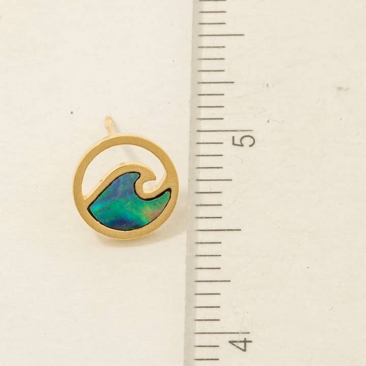 Fame Accessories - Wholesale Stud/Post Earrings - Gold Dipped Circle Wave Stud Earrings3