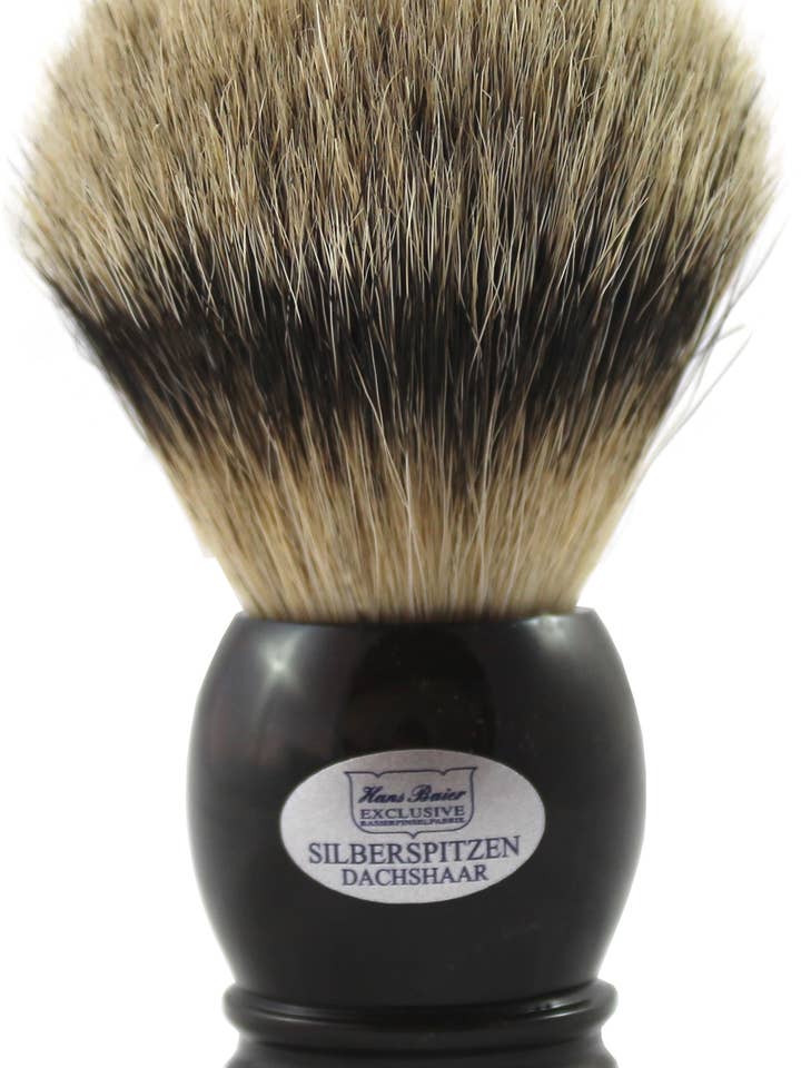 Blaireau en véritable corne foncée pour la vente par Hans Baier Exklusive