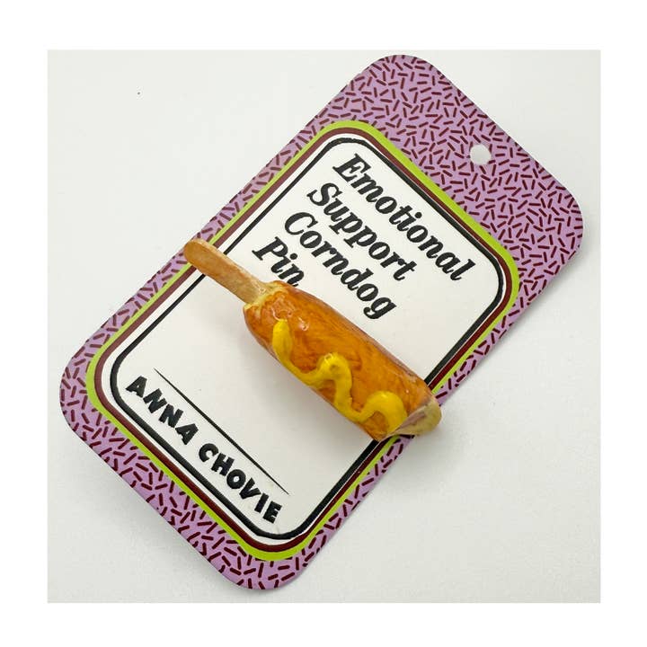 Épingle de Revers Originale et Adorable en Forme de Corndog pour la vente par Anna Chovie