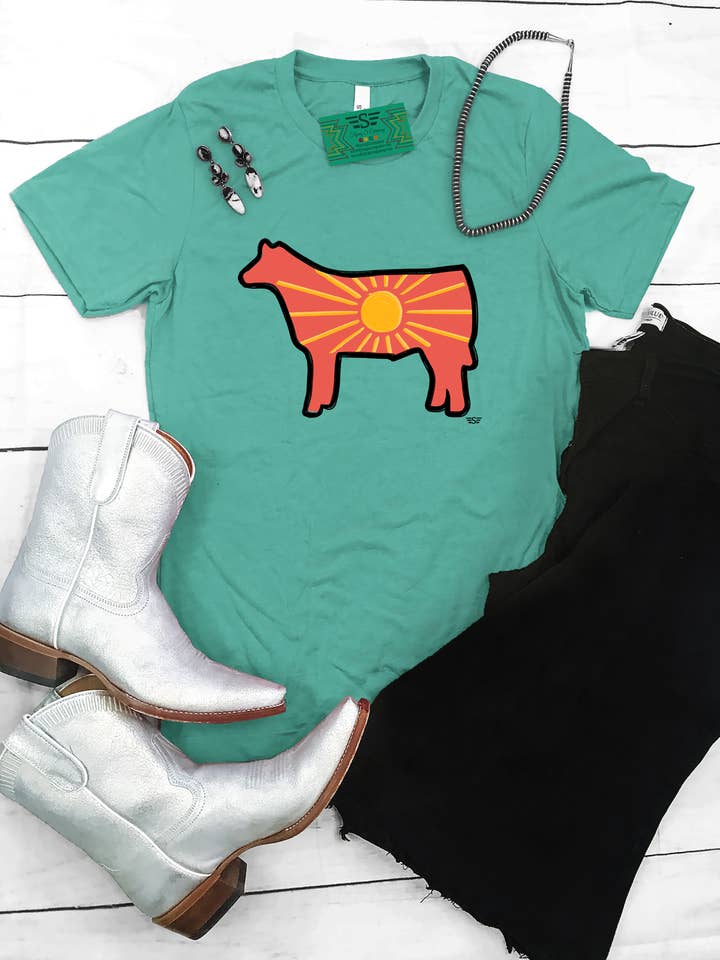 Rise & Shine Livestock Grafisk T-shirt för wholesale av Flying S Company