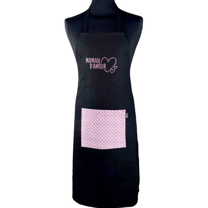 Forklæde, „Maman d'Amour“ sort for engroshandel hos Emmanuel Création