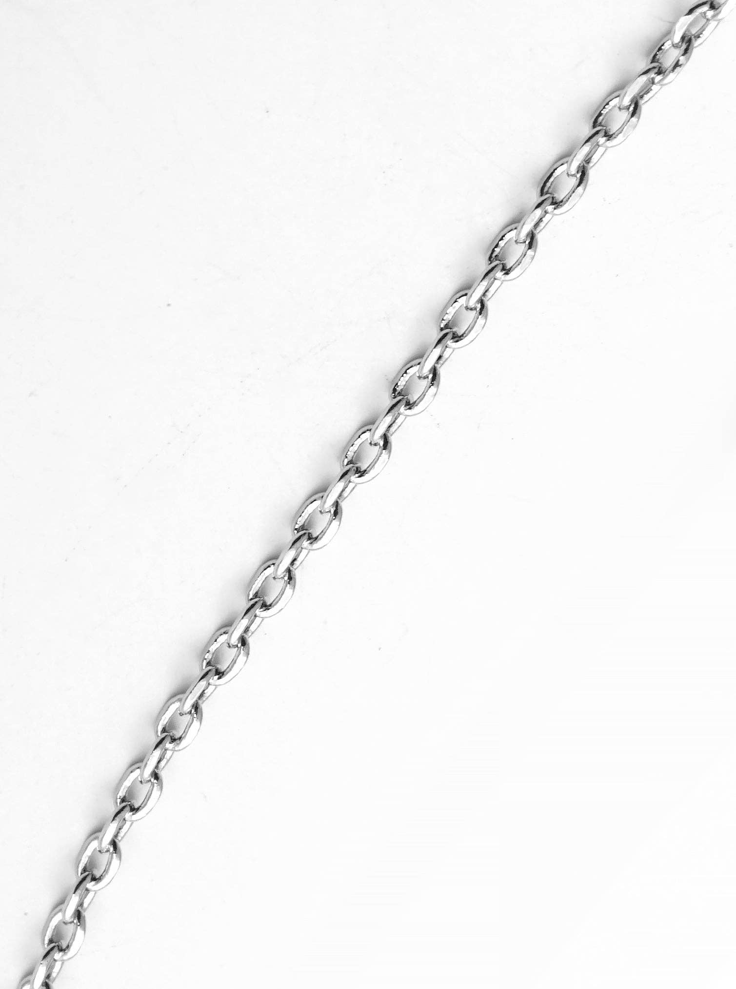 Rhodium 16 Inch Long White Gold Dipped Basic Chain Necklace for wholesale on Faire1
