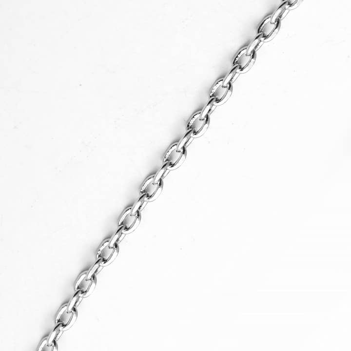 Rhodium 16 Inch Long White Gold Dipped Basic Chain Necklace for wholesale on Faire1