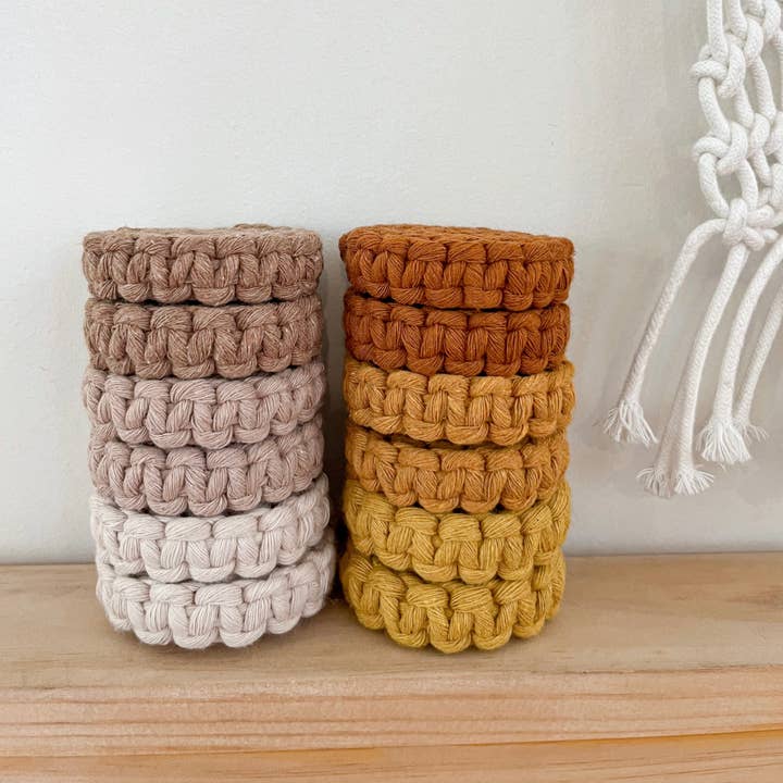 Macrame Car Coasters (Set of 2) Boho Car Decor and Accessory for wholesale by The Thrifty Handmade