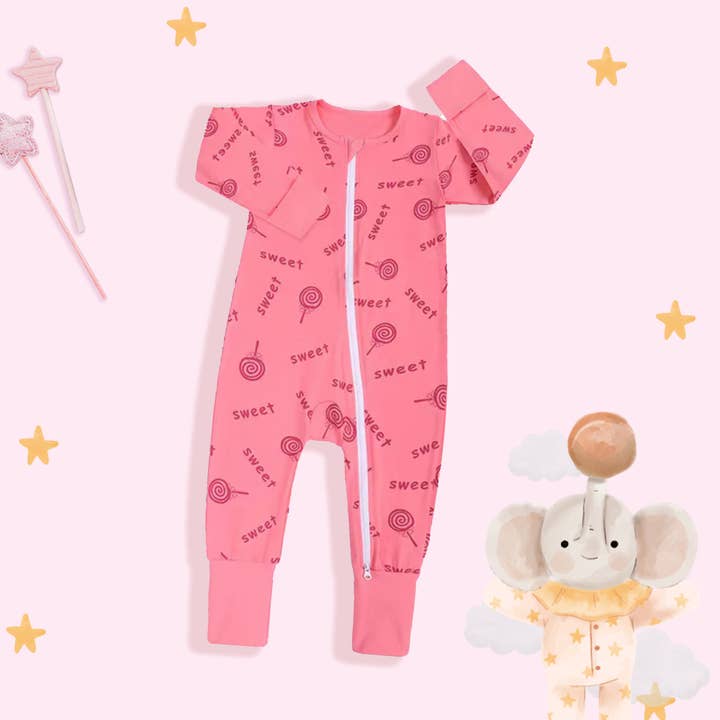 KaWaii Baby Diapers - Wholesale Sleepsuit - Baby - KaWaii Baby Cotton Bodysuit 2-Way Zipper Mittens Footies10