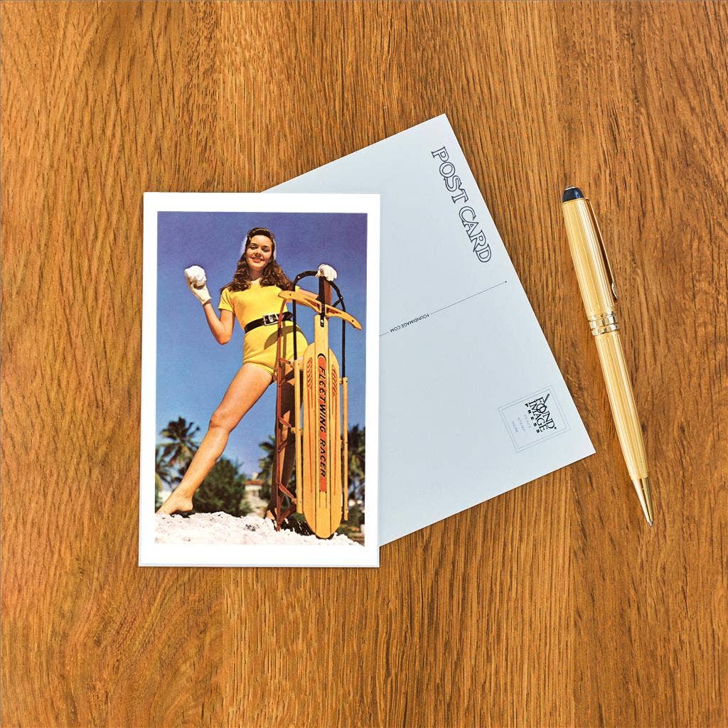 Found Image Press - Wholesale Postcard - Postcard NP-66 Girl with Sled1