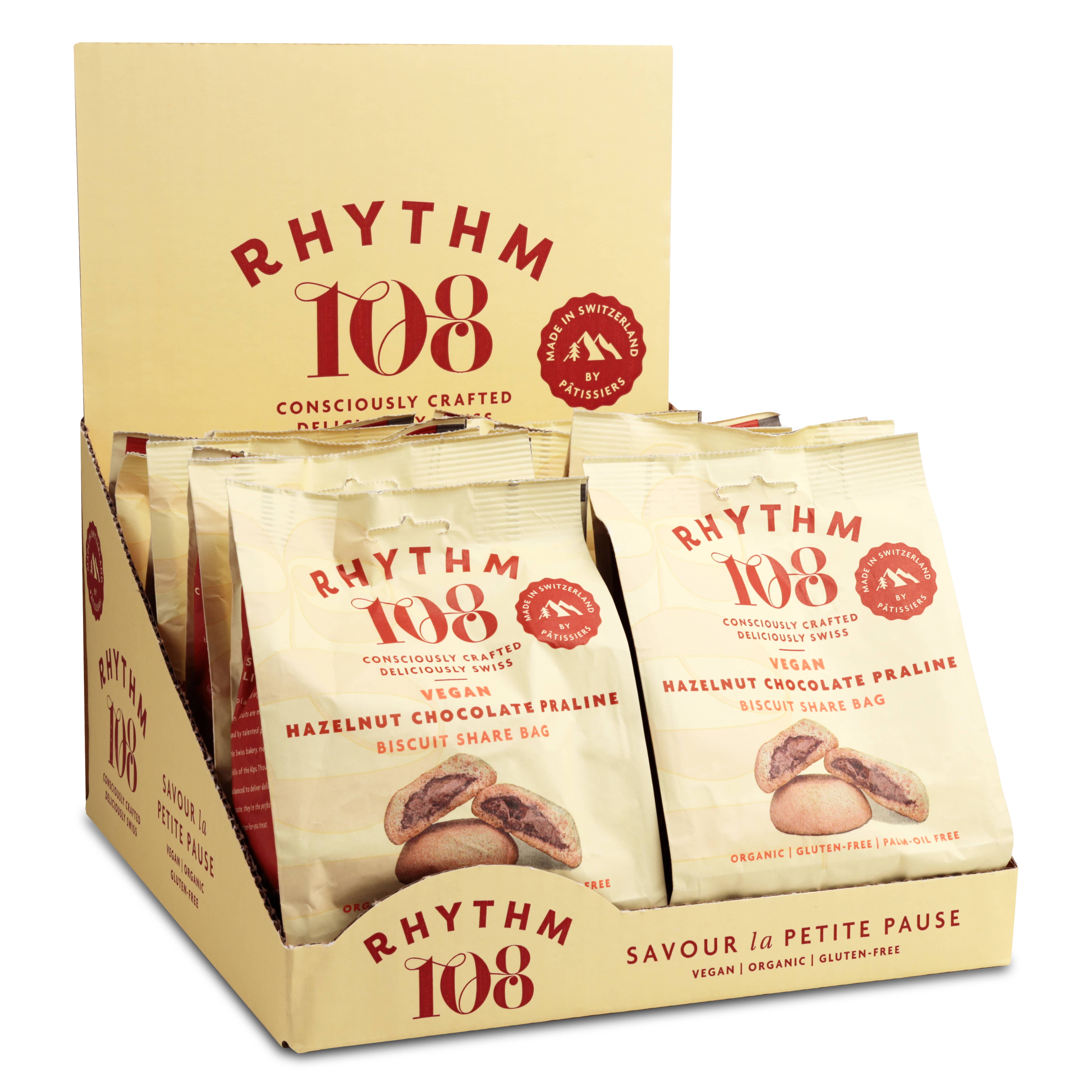 Rhythm108 - Wholesale Cookie - Hazelnut Chocolate Praline Filled Biscuit Share bag 135g3