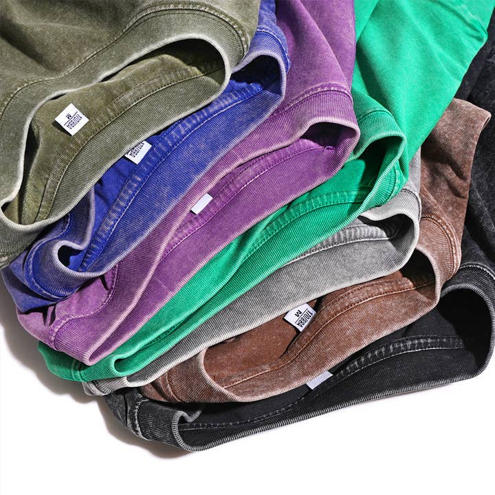 HIDDENBRAND - Wholesale T-Shirt - Women's - Essential Basic washed cotton oversized tee top