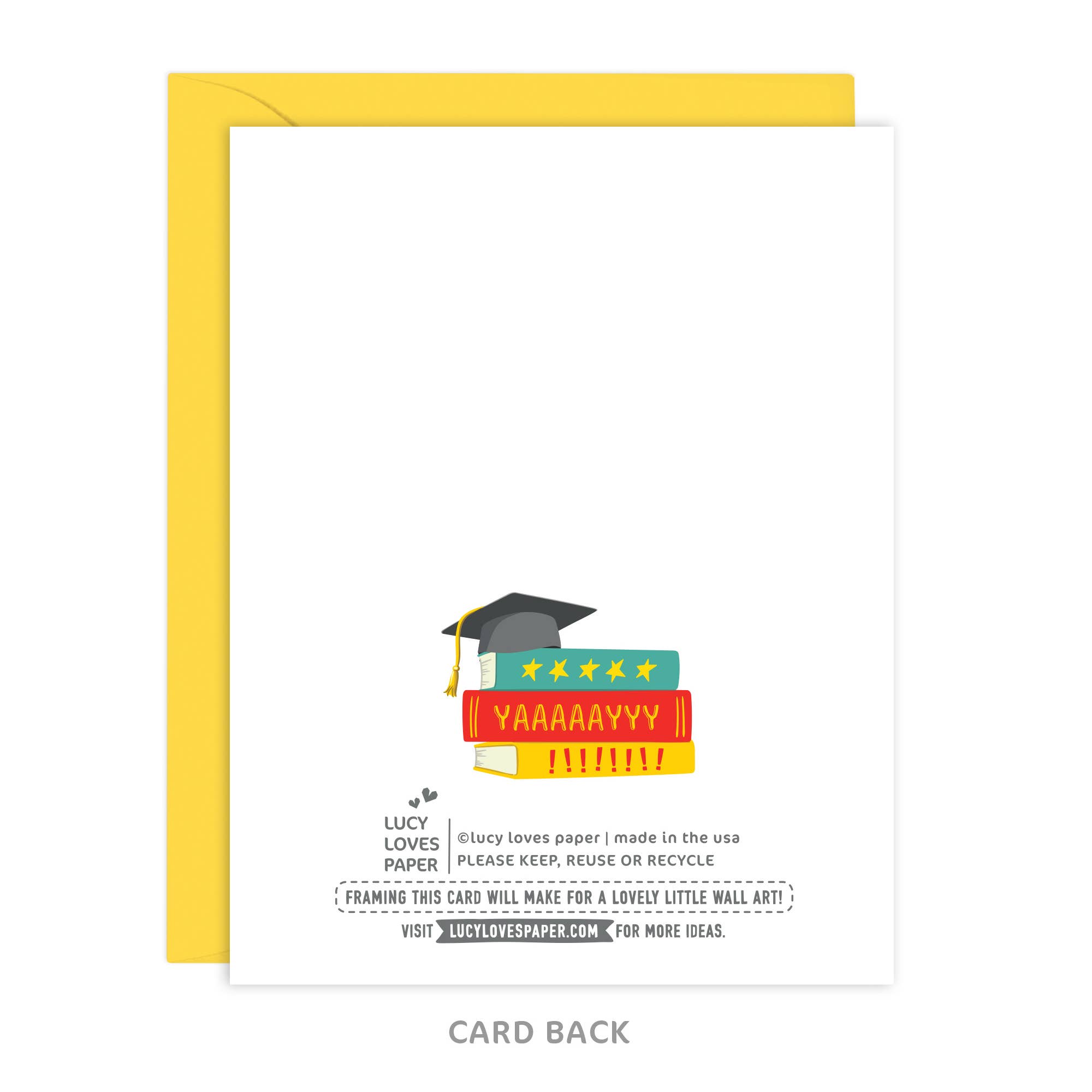Lucy Loves Paper – wholesale Graduation card – You Totally Earned It | Book Pile Graduation Card1