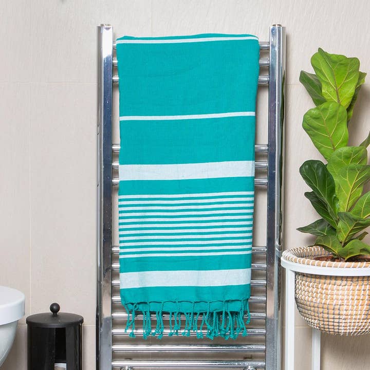 Toalla de baño Nicola Spring Deluxe de algodón turco - Turquesa para venta al por mayor de Rinkit Ltd