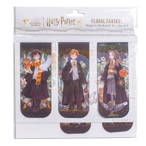 Insight Editions - Wholesale Bookmark - Harry Potter: Floral Fantasy Magnetic Bookmark Set (Set of 5)