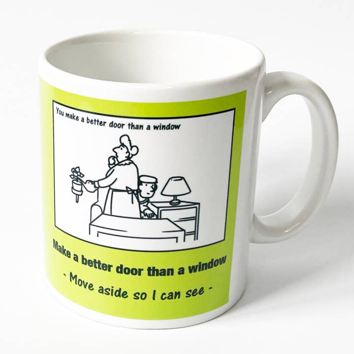 Better door than window yorkshire comical mug for wholesale by Character Shop
