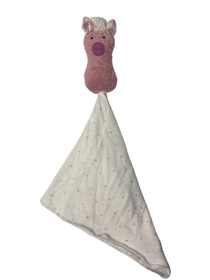 Organic eco children's comforter grasping toy “pig” /SCHT-14 for wholesale by Pat & Patty