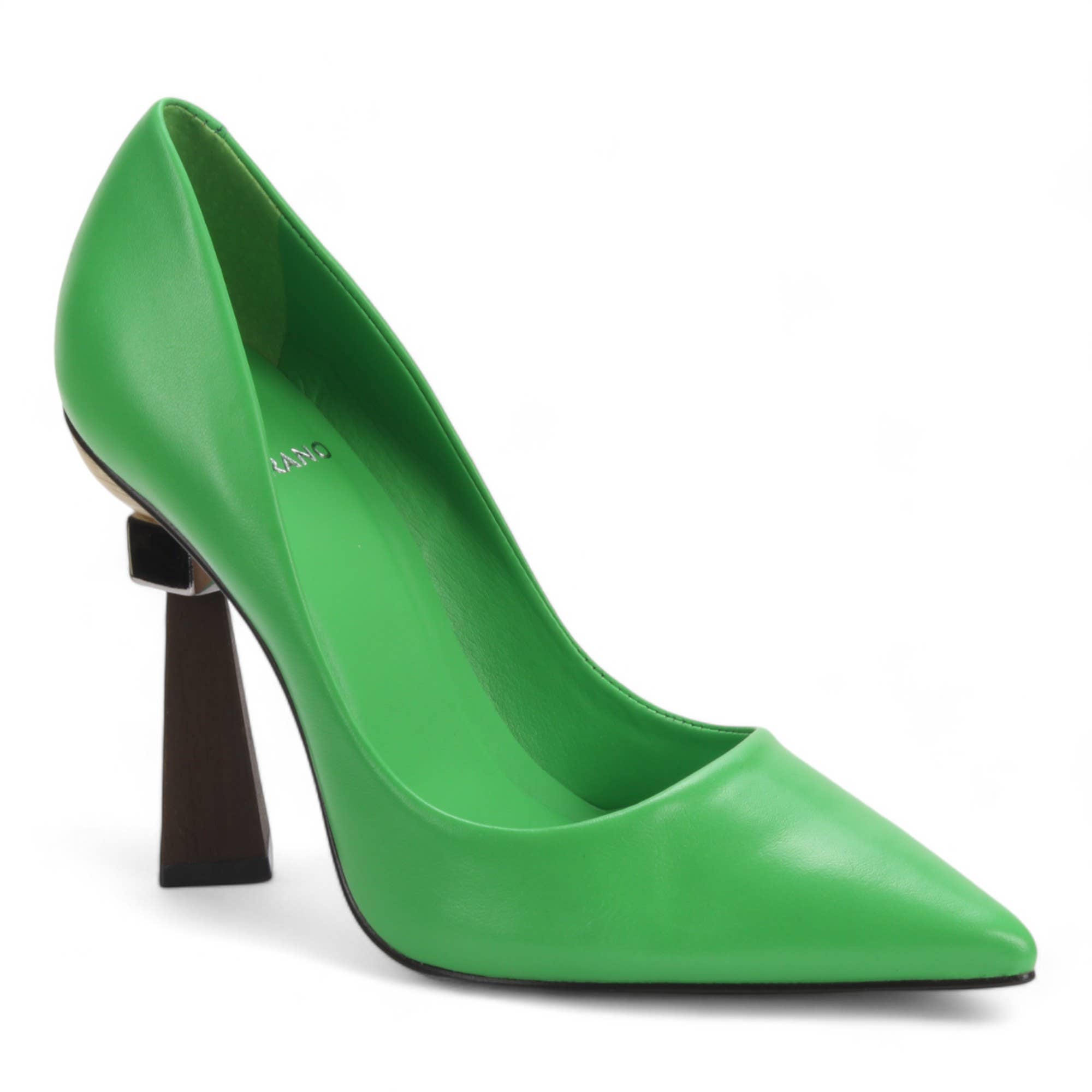 Carrano - Wholesale High Heels - Women's - Leather Pump Geometric Heel Green 1548051