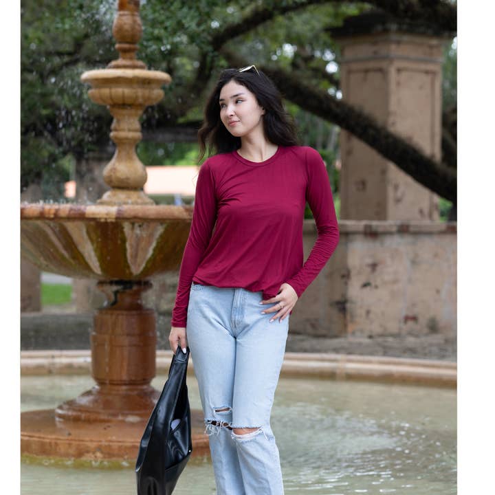 The Essential Long Sleeve: Azules Ultra-Soft Crew Neck for wholesale by Azules Clothing