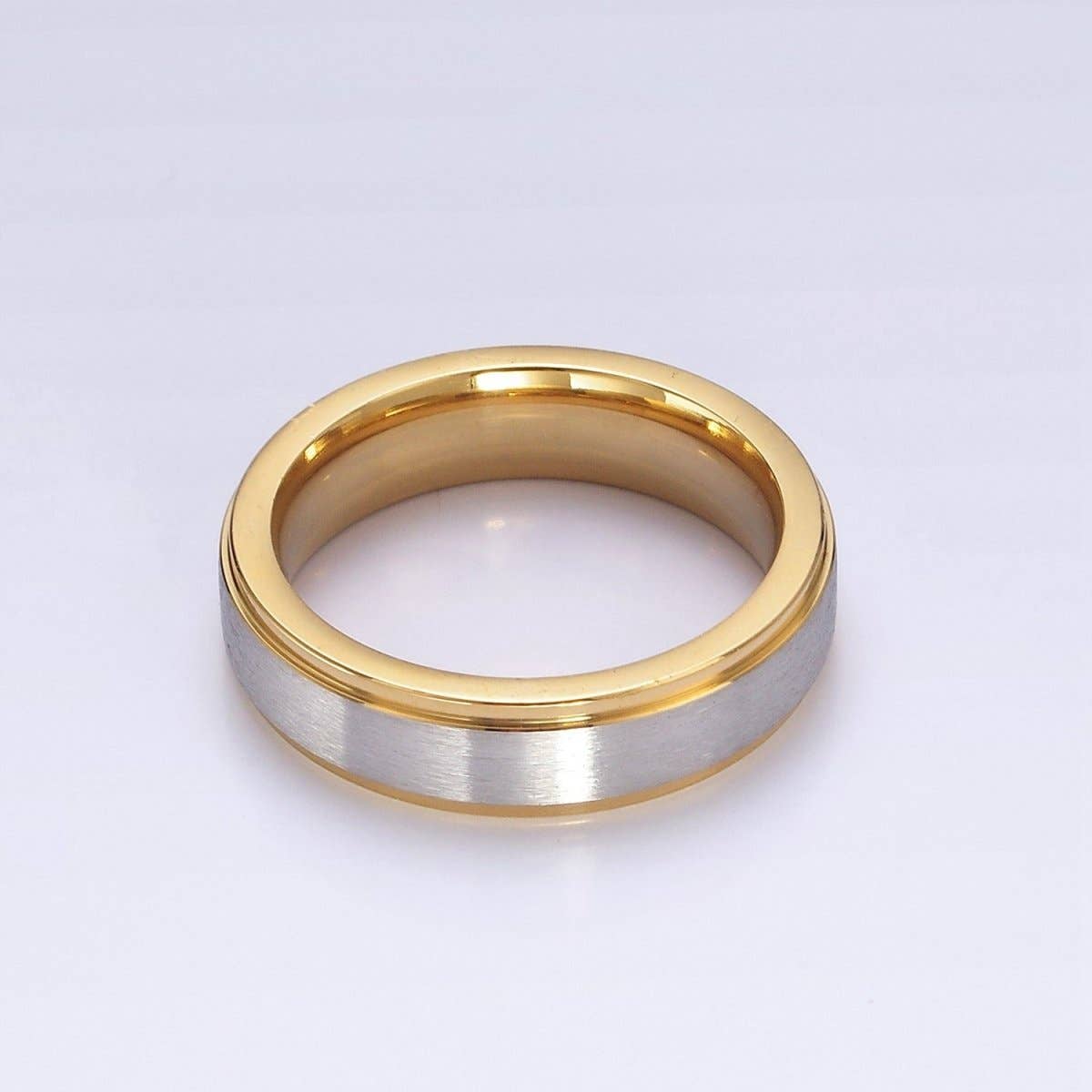 Aim Eternal - Wholesale Band/Stacked Ring - Stainless Steel Silver Band Gold Minimalist Mixed Metal Ring | O1201 - O12030